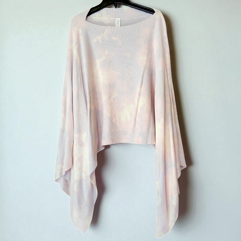 Lululemon Forward Flow Poncho O/S Pink Tie-dye‎ Camo Silk Viscose Wrap Pullover